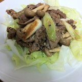 簡単☆失敗なし！焼 肉とネギとしめじ炒め